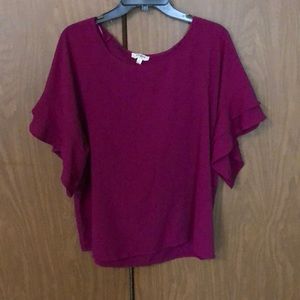 Orchid ruffle sleeve top